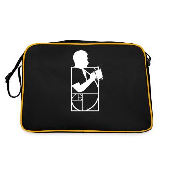 Golden section Beer drinker Funny geometry - Retro Bag - black/gold - Back
