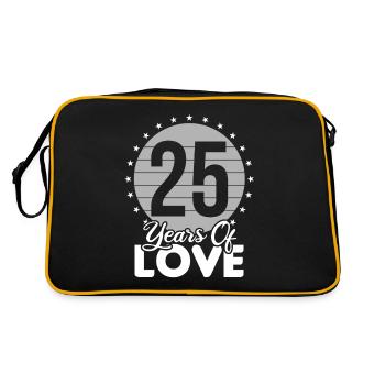 25 ans d'amour mariage anniversaire mariage argent - Sac Retro - noir/or - Dos