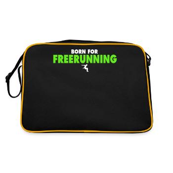BORN FOR FREERUNNING shirt - Retro Bag - black/gold - Back