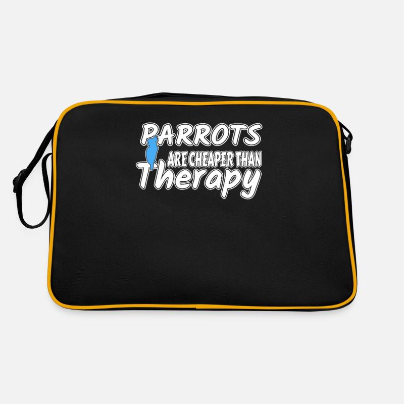 Papagei - Retro Tasche - Schwarz/Gold