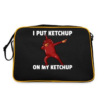 Dabbing Ketchup Tomate Dab Soße - Retro Tasche - Schwarz/Gold - Hinten