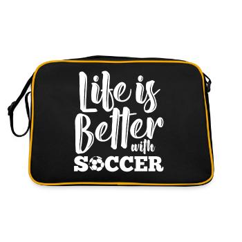 Life is better with soccer - Retro Bag - black/gold - Back
