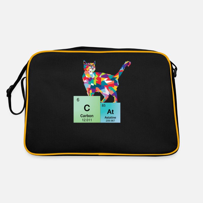 Katze Kätzchen Periodensystem der Elemente Nerd Retro Tasche