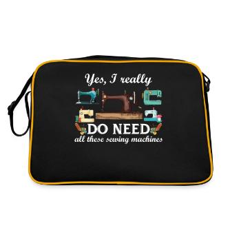 Yes I Really Need All Those Sewing Machines - Retro Bag - black/gold - Back