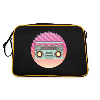 Retro 90s 80s radio cassette gift - Retro Bag - black/gold - Back