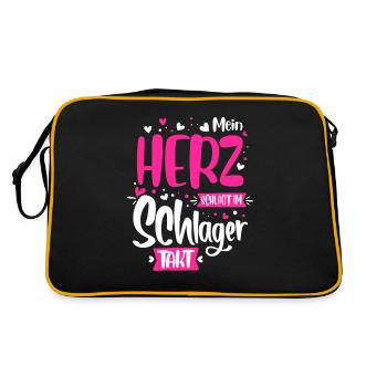 Schlager music heart - Retro Bag - black/gold - Back