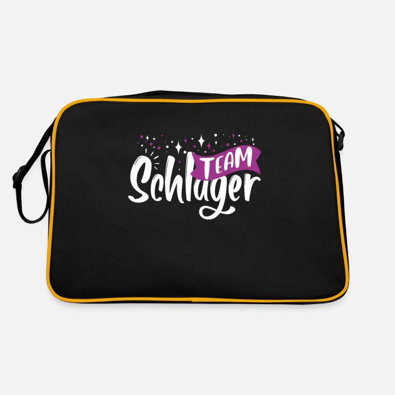 Team Schlager - Retro Tasche - Schwarz/Gold