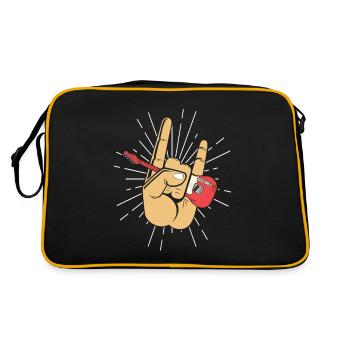 Heavy Metal Devil Horns Electric Guitar - Retro Bag - black/gold - Back