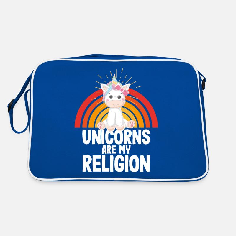 Einhorn Einhörner - Einhörner sind meine Religion Retro Tasche