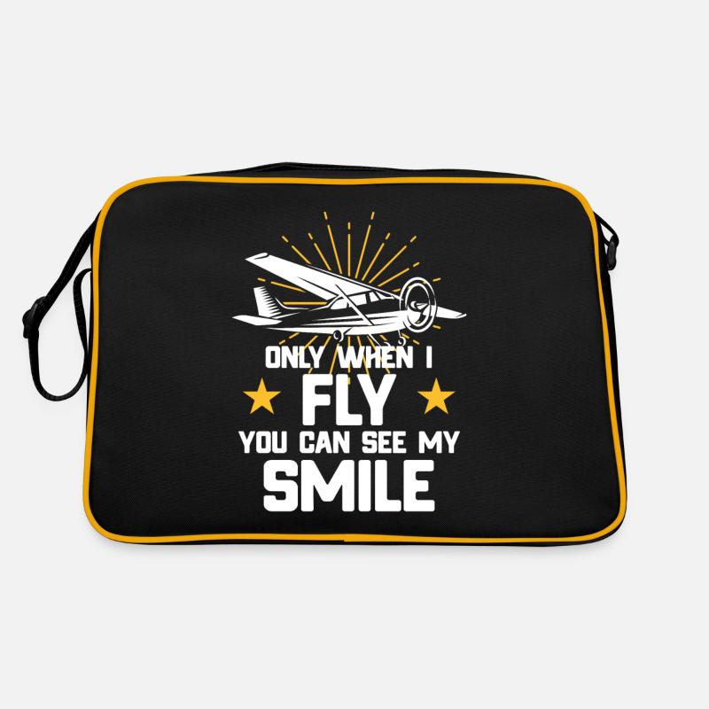 Fliegen - Nur wenn ich fliege Spruch Retro Tasche