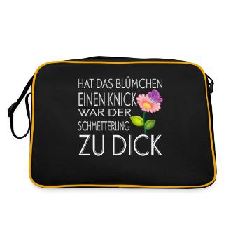 Hat Blümschen Einen Knick Schmetterling Zu Dick - Retro Tasche - Schwarz/Gold - Hinten