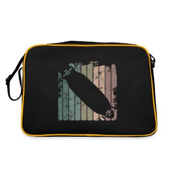 Cadeau de planche à roulettes rétro Longboarder Longboarding - Sac Retro - noir/or - Dos