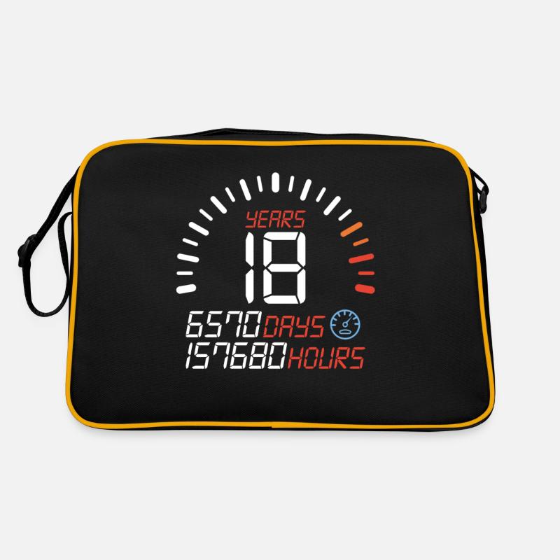 18 Years 18. Geburtstag Volljährigkeit Geschenk - Retro Tasche - Schwarz/Gold