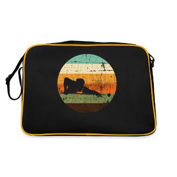 Vintage Billard Snooker Spieler Retro Geschenk - Retro Tasche - Schwarz/Gold - Hinten