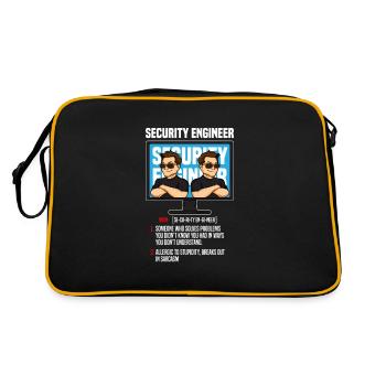 IT Security Definition Computersicherheit Trojaner Geschenk - Retro Tasche - Schwarz/Gold - Hinten