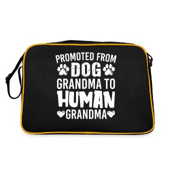 Promoted From Dog Grandma To Human Grandma Funny - Sac Retro - noir/or - Dos