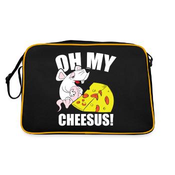 Cheese lovers Mouse Jesus Cheddar Mozzarella - Retro Bag - black/gold - Back