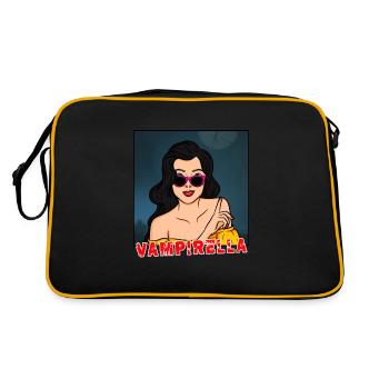 Menschliches Morgengeschenk des Vampirella-Vampirsmorgens - Retro Tasche - Schwarz/Gold - Hinten
