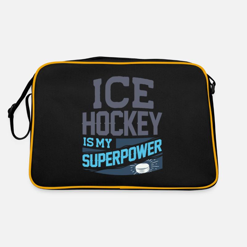 Eishockey - Retro Tasche - Schwarz/Gold