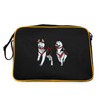 Cadeau pour chien Husky Sibérien - Sac Retro - noir/or - Dos