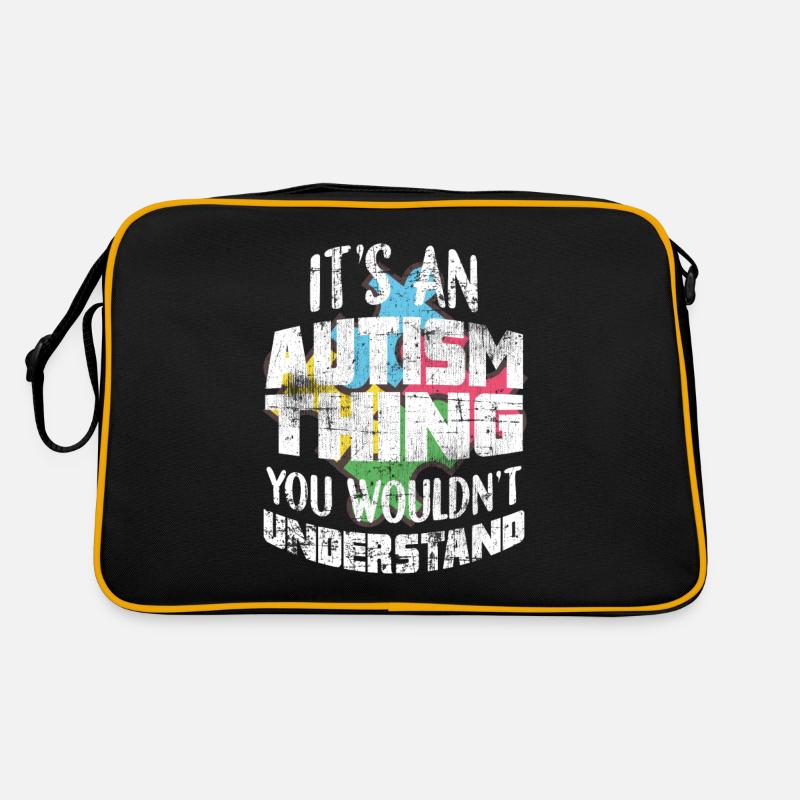 autisme - Sac Retro - noir/or
