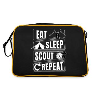 Eat Sleep scout repeat Scout Scout Scouting - Retro Bag - black/gold - Back
