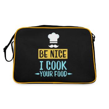 Drôle Sois gentil je fais cuire ton cadeau Chef Station Food - Sac Retro - noir/or - Dos