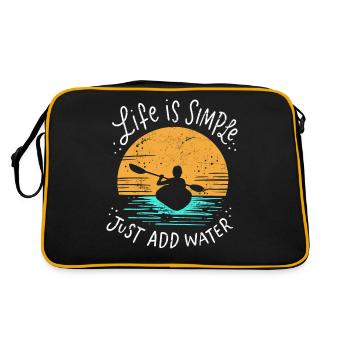 Kajakfahren - Retro Tasche - Schwarz/Gold - Hinten