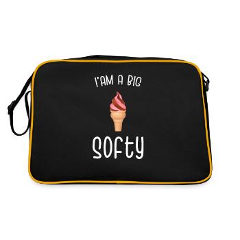 Eis Softeis Eisdiele Sommer Geschenk - Retro Tasche - Schwarz/Gold - Hinten