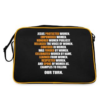 Jésus a protégé les femmes autonomisées Les femmes honorées - Sac Retro - noir/or - Dos