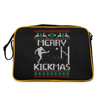 Merry Kickmas Funny Football Kick Sarcasm Christma - Retro Bag - black/gold - Back