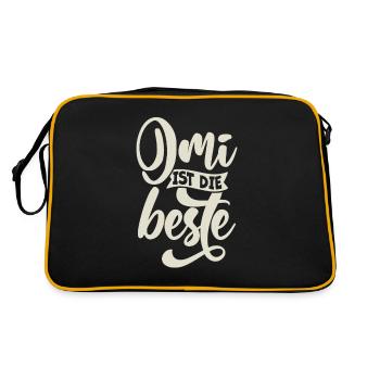 Omi ist die beste - Retro Tasche - Schwarz/Gold - Hinten