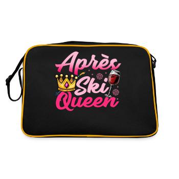 Après-ski filles t-shirt vin alcool fête reine - Sac Retro - noir/or - Dos