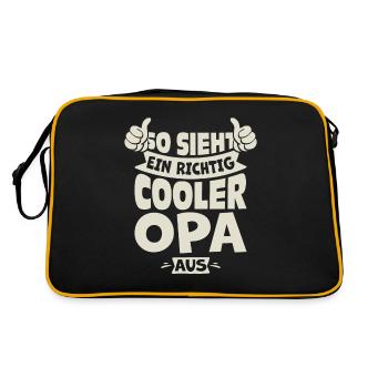 Cooler Opa - Retro Tasche - Schwarz/Gold - Hinten