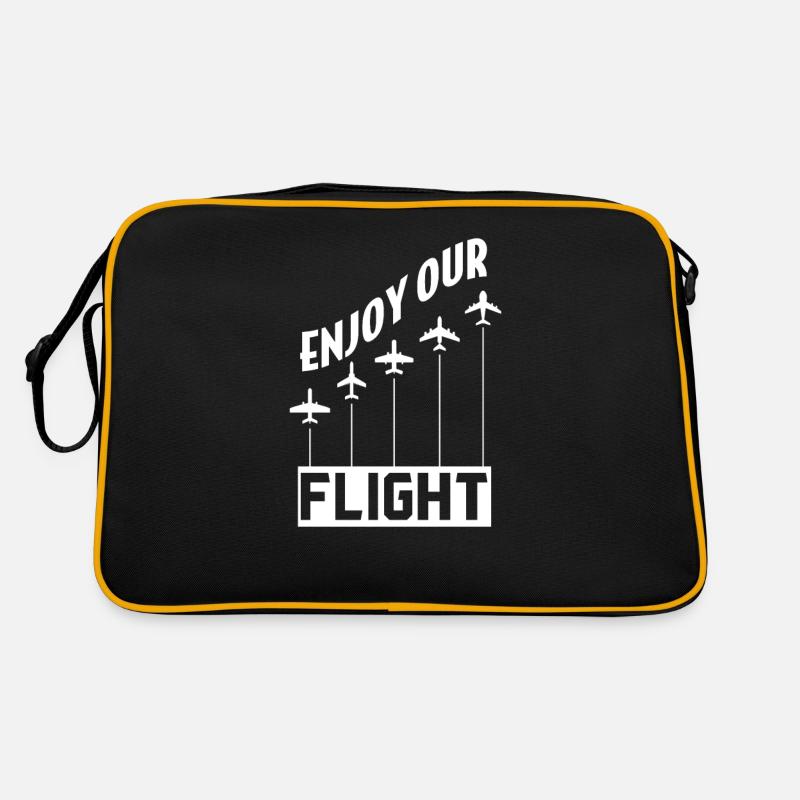 Avion pilote de ligne - Sac Retro - noir/or