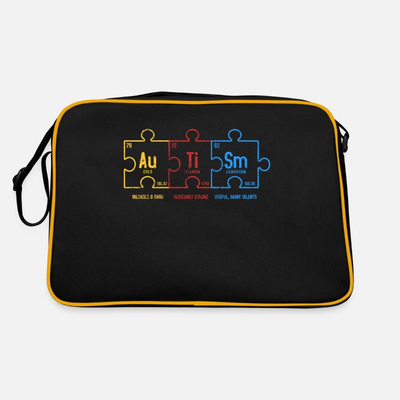 Autismus - Retro Tasche - Schwarz/Gold