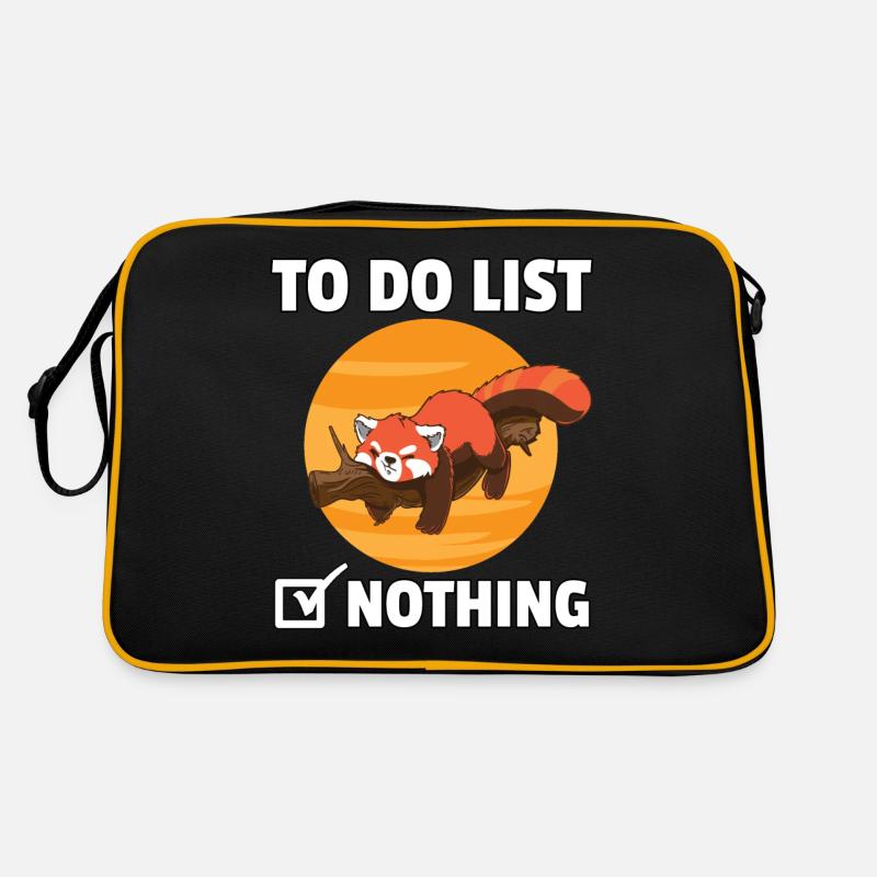 Red Panda Panda Funny Funny Red - Retro Bag - black/gold