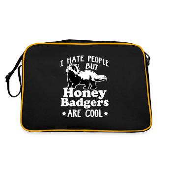 Honey Badger Feisty Marten Ratel Thief Gift - Retro Bag - black/gold - Back