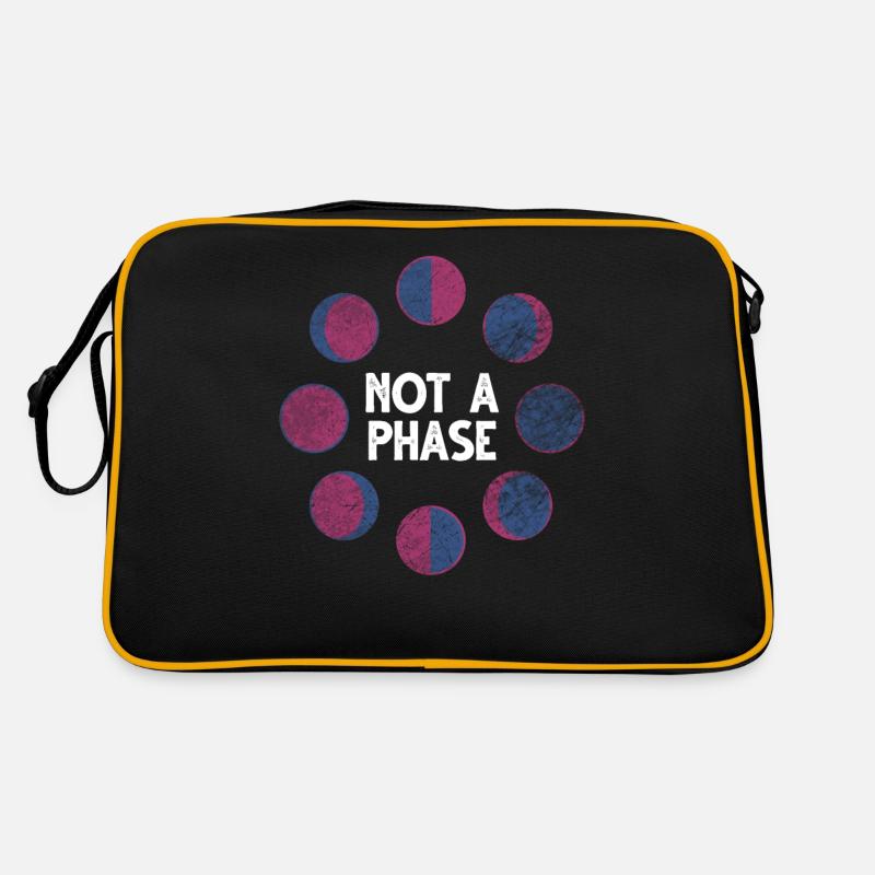 Bisexuel Bisexuel LGBTQIA Bi drapeau drapeau - Sac Retro - noir/or