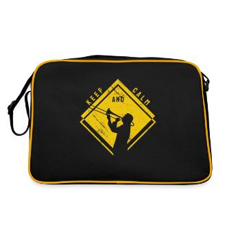 Keep Calm Trombone Trombone Woodwind Funny gift - Retro Bag - black/gold - Back