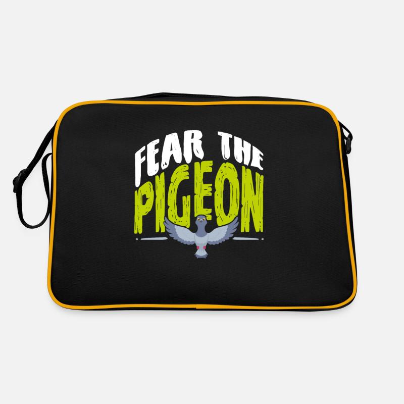 Taube Vogel - Retro Tasche - Schwarz/Gold