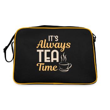 Cadeau sympa c'est l'heure du thé - Sac Retro - noir/or - Dos