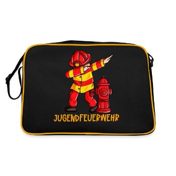 Jugendfeuerwehr Dabbing Feuerwehr - Retro Tasche - Schwarz/Gold - Hinten