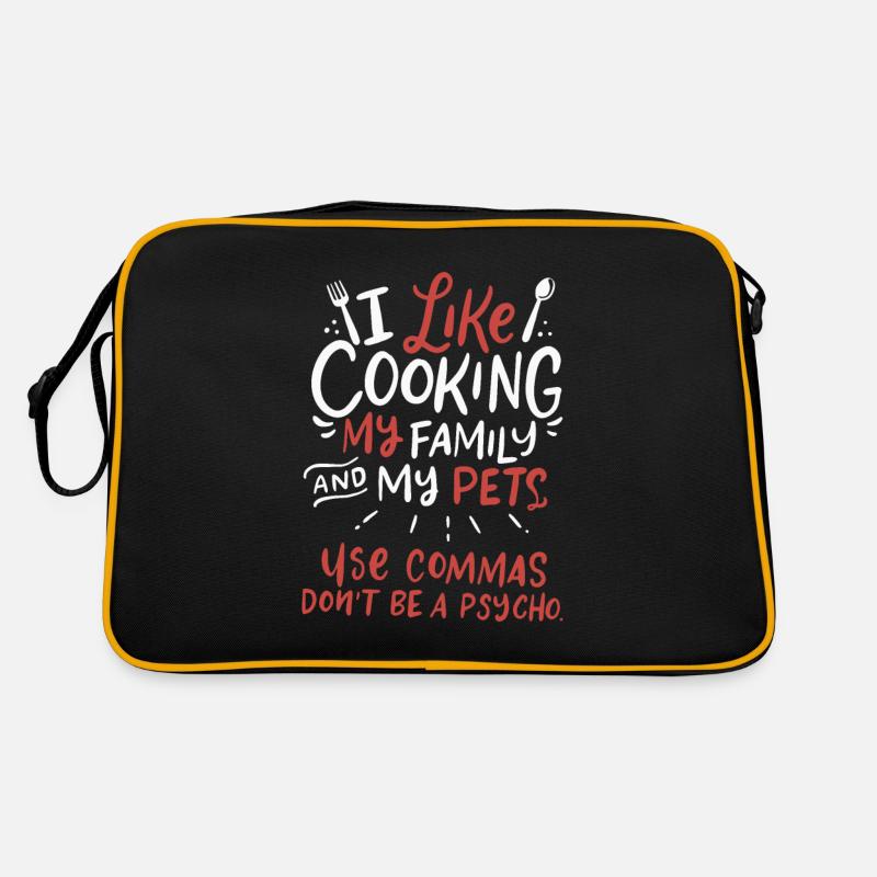 Grammatik Lehrer Englisch Sprache Humor Geschenk - Retro Tasche - Schwarz/Gold
