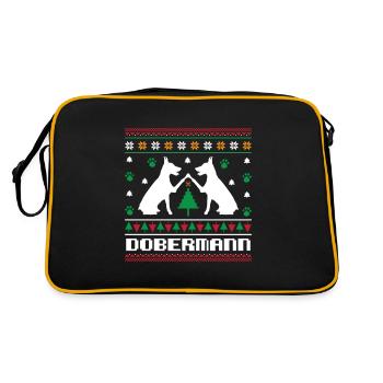 Ugly Christmas Doberman Christmas knitting pattern - Retro Bag - black/gold - Back