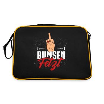 Fuck Fucks | Illustration with middle finger - Retro Bag - black/gold - Back
