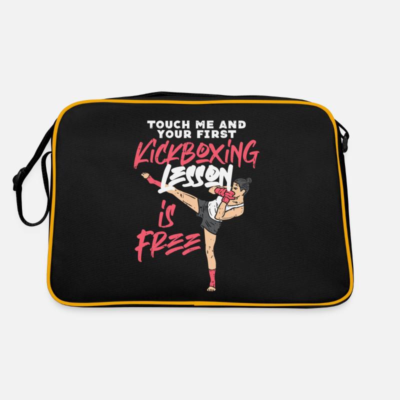 Lustiges Kickboxen Kickboxer Boxen Geschenk - Retro Tasche - Schwarz/Gold