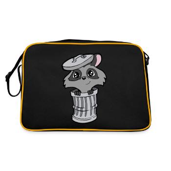 racoon - Retro Bag - black/gold - Back