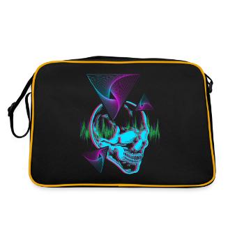 Crâne Vaporwave pour Techno, Goa Spytrance Fete - Sac Retro - noir/or - Dos