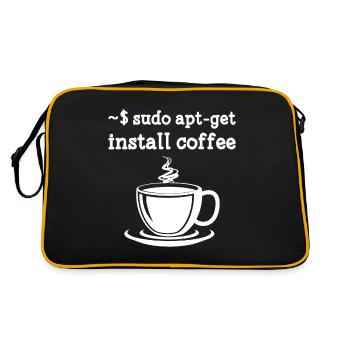 Linux Sudo Apt-Get Install Coffee - Retro Bag - black/gold - Back
